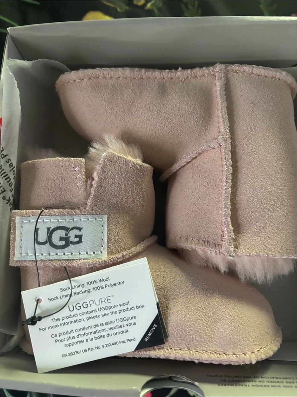 UGG Kids Blush Pink Shearling Booties